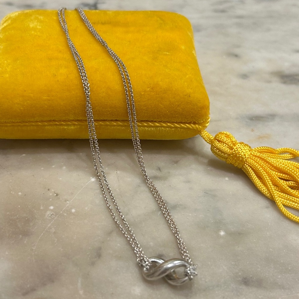 Tiffany & Co. Silver Infinity Double Chain Necklace